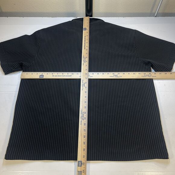 MT:2 VINTAGE 1990s Y2K Mens XL SHIRT PIN STRIPE FLAMED BOWLING - Picture 4 of 4